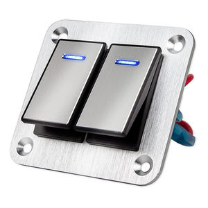 Dc 12V/24V ON-OFF màu xanh LED ánh sáng 2 <span class=keywords><strong>Gang</strong></span> nhôm rocker phổ mairne Power <span class=keywords><strong>switch</strong></span> Bảng điều chỉnh - Product Image 1