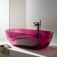 Fournisseur professionnel de baignoires sur mesure en résine transparente pure pour hôtels de luxe et complexes hôteliers – Baignoire autoportante transparente