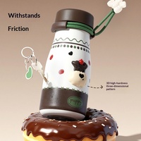 Mignonne tasse isotherme à motif de dessin animé, avec doublure intérieure en acier inoxydable, grande capacité, pour étudiants, isolation thermique de 6 à 12 heures, avec sangle et paille