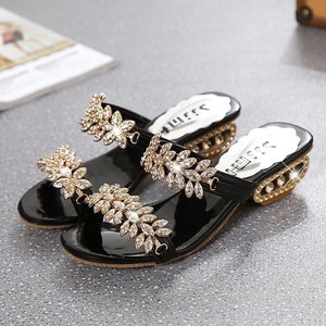 <span class=keywords><strong>Sandali</strong></span> di nuova moda strass paillettes <span class=keywords><strong>sandali</strong></span> romani <span class=keywords><strong>tacco</strong></span> spesso <span class=keywords><strong>tacco</strong></span> <span class=keywords><strong>medio</strong></span> scarpe da donna sandalo di grandi dimensioni - Product Image 3