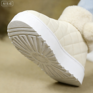 <span class=keywords><strong>Stivali</strong></span> da Neve per Donne <span class=keywords><strong>Invernali</strong></span> alla Moda con Bordo in Filato e Velluto Spesso per Tenere al Caldo, Stivaletti Piatti alla Moda per Studentesse - Product Image 5