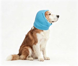Solid Dog Snood Earmuffs <b>Cat</b> Ear Protector Hoodie for <b>Bathing</b> Drying Grooming Sound Anxiety Relief Headband Wrap for Christmas - Product Image 1