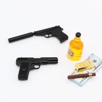 Maison de poupée en métal à l'échelle 1:12, mini pistolet jouet - Accessoires de bricolage éducatifs