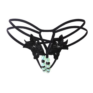 Ding Zhi Mei String sexy pour femme, sans entrejambe, en nylon, forme triangulaire avec perles, style européen, accessoires intimes - Product Image 5