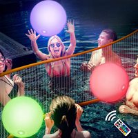 Ballon de plage LED à changement de couleur, télécommandé, clignotant, en PVC, gonflable, lumineux, décoration pour bar aquatique, pour les enfants de 0 à 24 mois