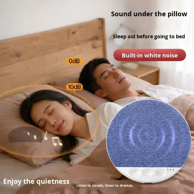 Bedside Audio Pillow with for for Hi-Fi Sound Wireless Charging ABS Material Timed Sleep White Noise Ultra-Thin Design