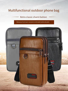Riñonera retro de cuero PU Riñoneras de suspensión de cuero vintage Riñoneras de cuero para teléfono móvil al por mayor - Product Image 2