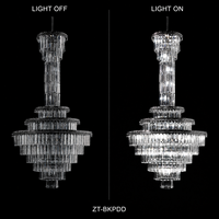 Lustre en cristal de luxe à LED de grande taille, design vintage, style luxueux, argenté et doré, verre plaqué, pour mariage
