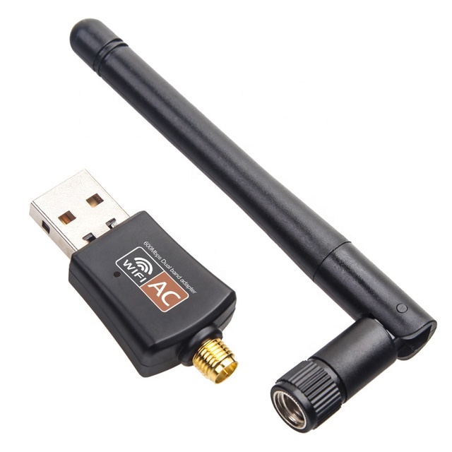 Wifi 5 Usb Dongle for Pc 600Mbps Wifi Adapter with External Antenna 802.11ac Dual Band Wifi Card for Satellite Tv Receiver