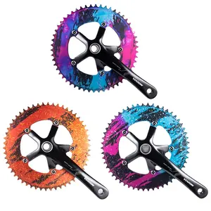 Bicicletta bici da strada ultraleggera a doppio disco ruota a catena a cinque griffe BCD 130mm 53/54/56T ruota a catena da arrampicata CNC ultraleggera