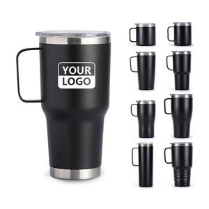 พิมพ์โลโก้ตามสั่ง แก้วน้ำเก็บความร้อนสุญญากาศเคลือบผง ขนาด 20 ออนซ์ และ 30 ออนซ์ แก้วน้ำสแตนเลสแบบพกพา - Product Image 1