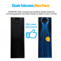 Panel Solar Flexible Negro de Alta Eficiencia de 150w 200w 300w, Módulo Fotovoltaico HPBC de Contacto Trasero para Embarcaciones, Remolques, Cabañas, Caravanas, Automóviles