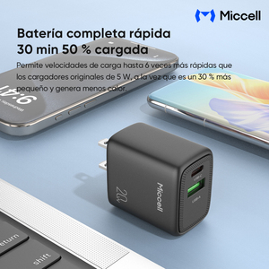 Cargador Rápido Miccell de 20 W con Protección Contra Sobrecarga <span class=keywords><strong>y</strong></span> Compatibilidad Universal, Ideal para Viajes <span class=keywords><strong>y</strong></span> Uso Diario - Product Image 5
