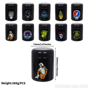 Tarro de Metal Negro Personalizado con Logotipo, 250 ml, Redondo, Hermético, para Tabaco, con Diseño de Astronauta, Accesorio para Fumar - Product Image 6