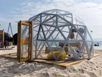 Tente dôme extérieure à structure en aluminium monocouche, une chambre, un salon, tente sphérique en verre