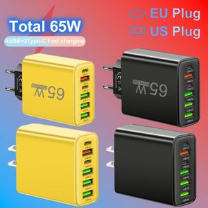 Universal Multiport 6 in 1 UK US <b>EU</b> <b>Plug</b> <b>Adapter</b> 65W Fast Charger Dual PD 4xUSB-A for Phone Android Chargers - Product Image 6