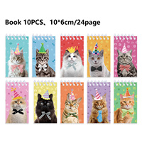 Lot de 10 mini-carnets spirales Patte de chat, chien, capybara – Blocs-notes de poche pour enfants, thème animal, cadeaux de fête d'anniversaire, remplisseurs de sacs cadeaux