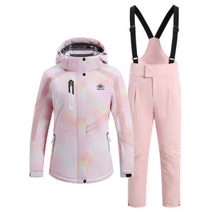 재고 여성 스키 의류 세트 방풍 재킷과 겨울 착용 스노우 스포츠 및 스노우 보드 바지 - Product Image 3