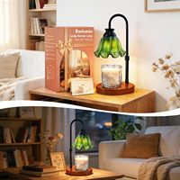 Lampe chauffe-bougie Banbanda avec minuterie, cadeau d'anniversaire pour femmes - Base en bois de noyer réglable en hauteur, utilisation sur table, intérieur, 2