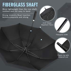 Ombrello da Golf a doppio strato resistente di alta qualità resistente antivento con struttura in fibra di vetro ventilata ad aria grande ombrello antipioggia - Product Image 3