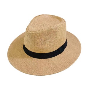 Venta al por mayor de sombreros de paja Fedora de ala ancha plana de moda de verano para hombres y mujeres para <span class=keywords><strong>playa</strong></span>, pesca, viajes, uso informal, <span class=keywords><strong>visera</strong></span> Panamá - Product Image 5