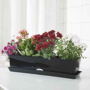 Maison Jardinage Résine Épaissie <span class=keywords><strong>Rectangulaire</strong></span> Haute Brillance Bande Mince Pot de Plantation Balcon Plantation Bassin Envoyer Plateau - Product Image 5