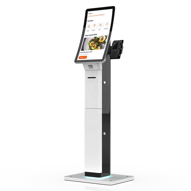 Self Ordering Kiosk  Manufacturer 23.6/32' Curved Touch Screen Payment Kiosks in Restaurant With Receipt Printer QR Code Scanner
