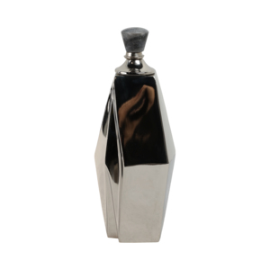 Vaso geometrico in metallo con tappo in pietra, decorazione moderna da tavolo per soggiorno, camera da letto, ufficio - Product Image 3