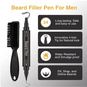 Barba penna riempitivo per gli uomini 2 in1 doppia punta penna a inchiostro matita riempitivo barba riempitivo penna per gli uomini - Product Image 6
