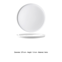 Assiette plate Grangusto Ø 27 cm H 1,8 cm Haute Cuisine Verre blanc Bormioli Rocco