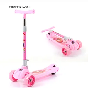 最佳粉色三轮骑行折叠玩具儿童踏板模型脚踏板踢踏板车幼儿3 4 5岁