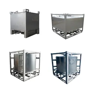 Food Grade 1000L Aço Inoxidável Ibc Intermediário Bulk Container Ibc Tanques De Armazenamento