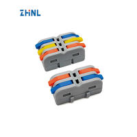 ZHNL DIY GO Mini Connecteur de câble en cuivre universel compact de type levier, bornier réutilisable à insertion rapide 2/3 ports pour câble électrique