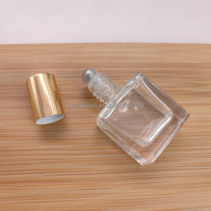 Venta caliente 10ml 15ml Mini Cuadrado Claro Vacío Perfume Roll on Container Botella de rodillo de vidrio de aceite esencial - Product Image 4