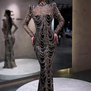 ชุดราตรีนางเงือกสุดหรูสำหรับผู้หญิงชุดราตรีปักคริสตัลชุดราตรีสำหรับงานแต่งงานและงานปาร์ตี้หรูหรา - Product Image 1