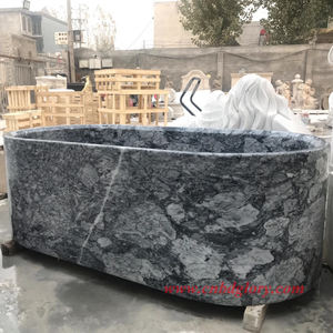 <span class=keywords><strong>Bañera</strong></span> Moderna Independiente de Superficie Sólida con Acabado de Mármol y Función de Masaje - Product Image 4