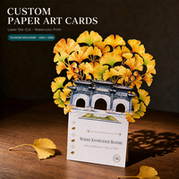 Tarjeta postal en blanco cortada con láser al por mayor, tamaño y diseño personalizados, tarjeta de arte de cultura urbana para tiendas de souvenirs turísticos, suministro de fábrica
