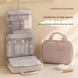 Tas Makeup Portabel BRM Anti Air untuk Perjalanan, Kapasitas Besar, Dapat Digunakan untuk Barang Kering dan Basah, Tas Perlengkapan Mandi Genggam Buatan Cina - Product Image 2