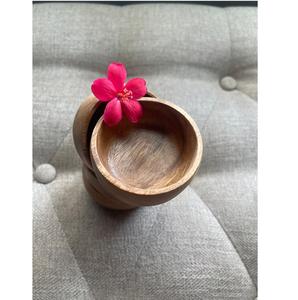 Bol en bois massif fait main de style moderne, d'origine indienne, écologique et non toxique pour les fêtes et l'usage domestique - Product Image 1