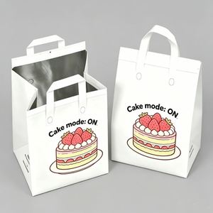 Sac isotherme pliable en non-tissé pour livraison de gâteaux, avec impression personnalisée, pour boulangerie et emballage alimentaire à emporter (vente en gros) - Product Image 3
