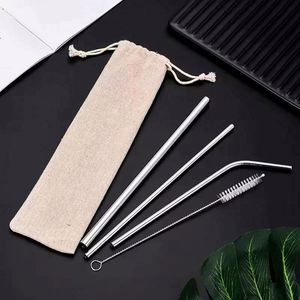 Reusable 304 Stainless Steel <b>Drinking</b> <b>Straws</b> Custom <b>Straw</b> Set with Brush <b>for</b> Party Use Multi-functional - Product Image 3
