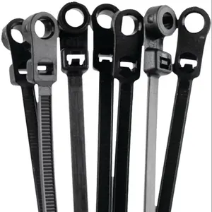 Wholesale screw tie mount 100pcs PA66 nylon screw cable ties with mounting hole