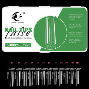 JIEYU PMMA/ABS, <span class=keywords><strong>faux</strong></span> ongles de haute qualité, longs, transparents, demi-couverture, détachables, élégants, pour les salons de manucure DIY - Product Image 1