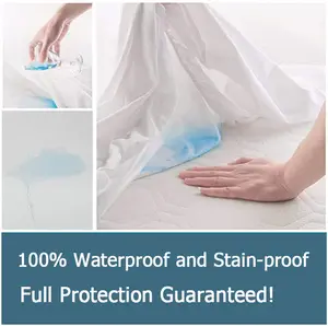 Penutup kasur serangga dan tempat tidur, serat mikro putih berlapis anti Slip elastis tahan air OEM 100% poliester 40 dewasa polos