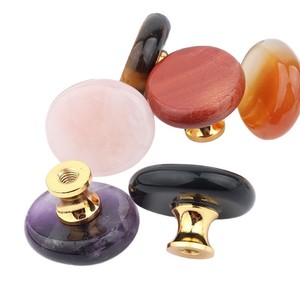 Poignées modernes légèrement luxueuses en pierres précieuses et acier inoxydable pour armoires, placards et portes de commodes - Usage hôtelier de luxe - Product Image 3