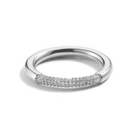 Gemnel accessoires de tous les jours, bracelet doré étincelant de haute qualité, bague simple en argent 925 pour filles