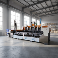 Fresadora CNC Rotativa de Seis Cabezas de Venta Directa de Fábrica JK, Cortadora de Piedra para Barandillas de Granito, Longitud Máxima de Corte de 3200 mm, Motor de Engranajes