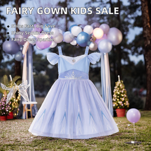 Liquidación de Stock: Vestido de Hada Navideño para Niñas, Morado con Lentejuelas y Encaje, Mangas Abullonadas, Ropa de Fiesta, Gran Descuento, Listo para Enviar - Product Image 2