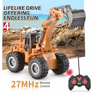 Vehículo de construcción teledirigido de 4 canales, 27Mhz, simulación de camión, excavadora, juguete de coche con luz, camiones teledirigidos, nuevo producto - Product Image 3