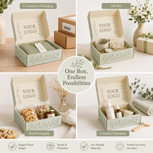Own Factory <b>Hot</b> Selling Custom Logo Foldable Eco Friendly Sage Green Corrugated Mailer Boxes for Apparel Cosmetics Food & Gifts - Product Image 3
